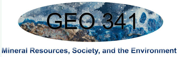 Geo 341 - Mineral Resources, Society and the Environment